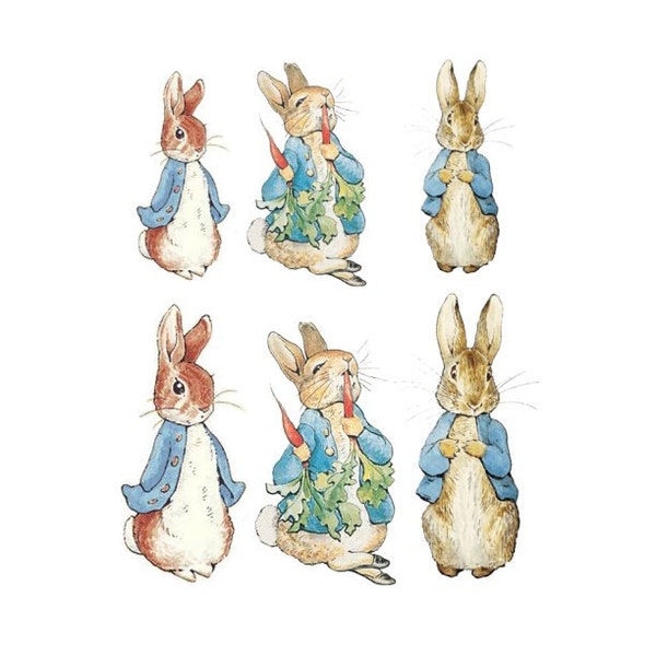 Peter Rabbit Iron On Transfers  Peter Rabbits Decoration For Crafting Pillows and Quilt Making Supplies  Set B