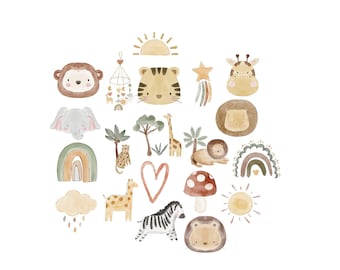 Boho Jungle Baby Shower Onesie Station Iron On Transfers (20 pc.) #4