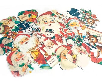Retro  Christmas Decorations 21  PC Christmas Cut Outs Reproduced & Laminated Christmas C2