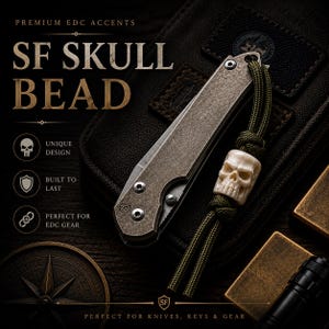 Schedelkraal | Tactische EDC-paracordkraal | Sleutelkoordkraal met schedelmotief | Memento Mori | 550 paracord | 3D-geprint | Cadeau voor hem