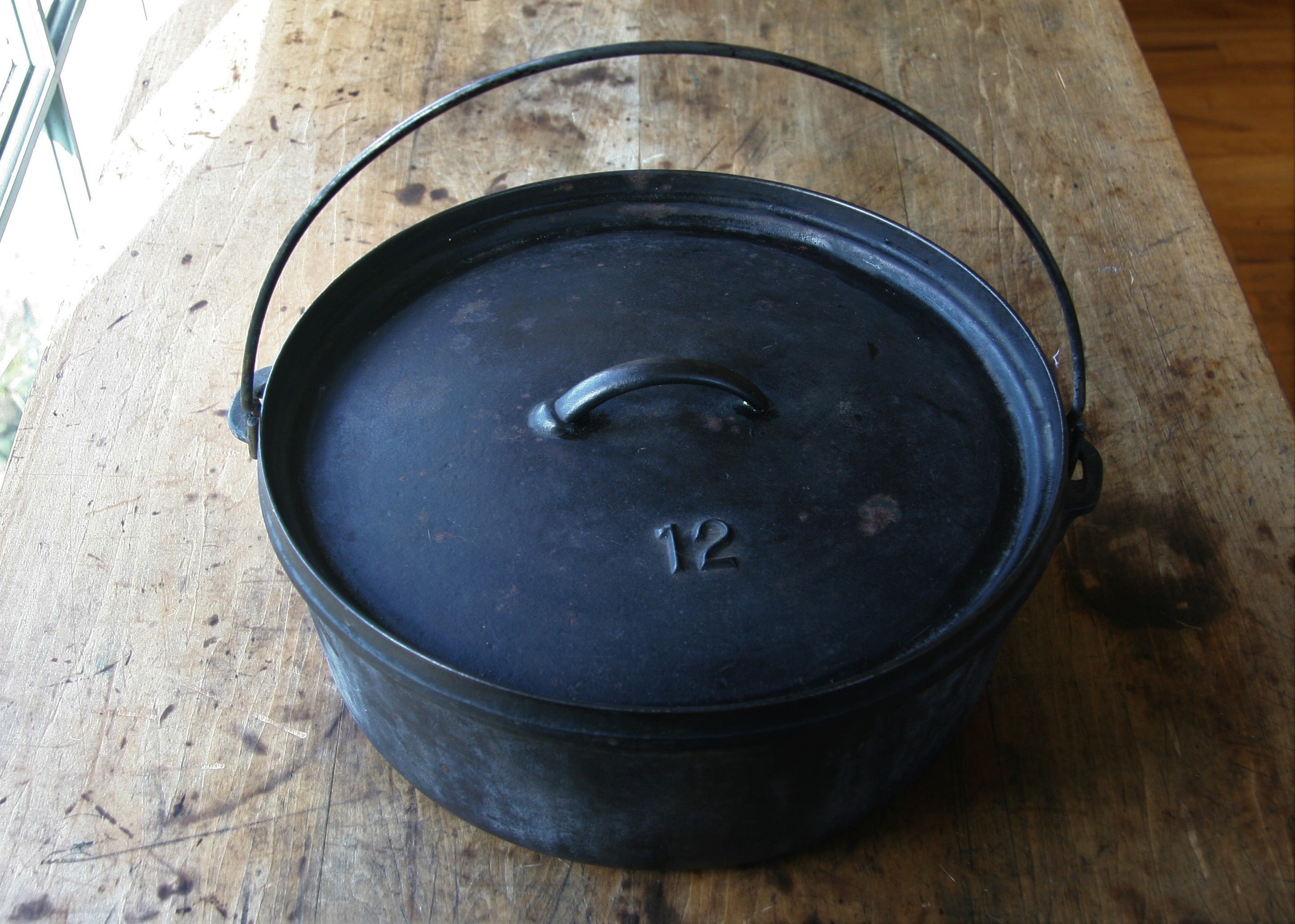 Large Vintage Cast Iron Camp Oven No. 12 12 Inch Dutch Oven Etsy