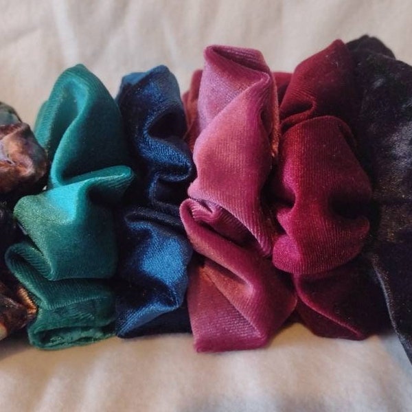 Luxury velvet scrunchies, soft velvet hair ties,