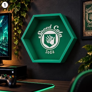 Speed Cola Hexagon Wall Shelf | Call of Duty Zombies Gaming Decor | Gaming Shelf | Wall Shelf | Call of Duty Decor | Gamer Gift | 3D Print