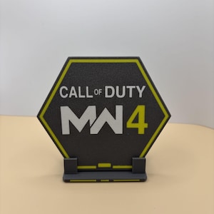 MW4 Coaster with Display Stand | Call of Duty Gaming Decor | MW4 Cup Coaster | Gamer Gift | Gaming Setup Decor