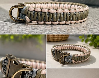 Paracord dog collar 40 cm with aluminum clasp