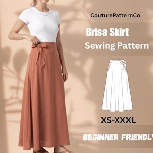 Brisa Wrap Maxi Skirt Sewing Pattern | Easy Circle Skirt PDF (Instant Download)