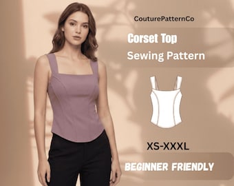 Bustier Corset Sewing Pattern | Overbust Underbust Renaissance PDF (Digital Download) | Trendy Corset | Corset Top Pattern | Diy Corset