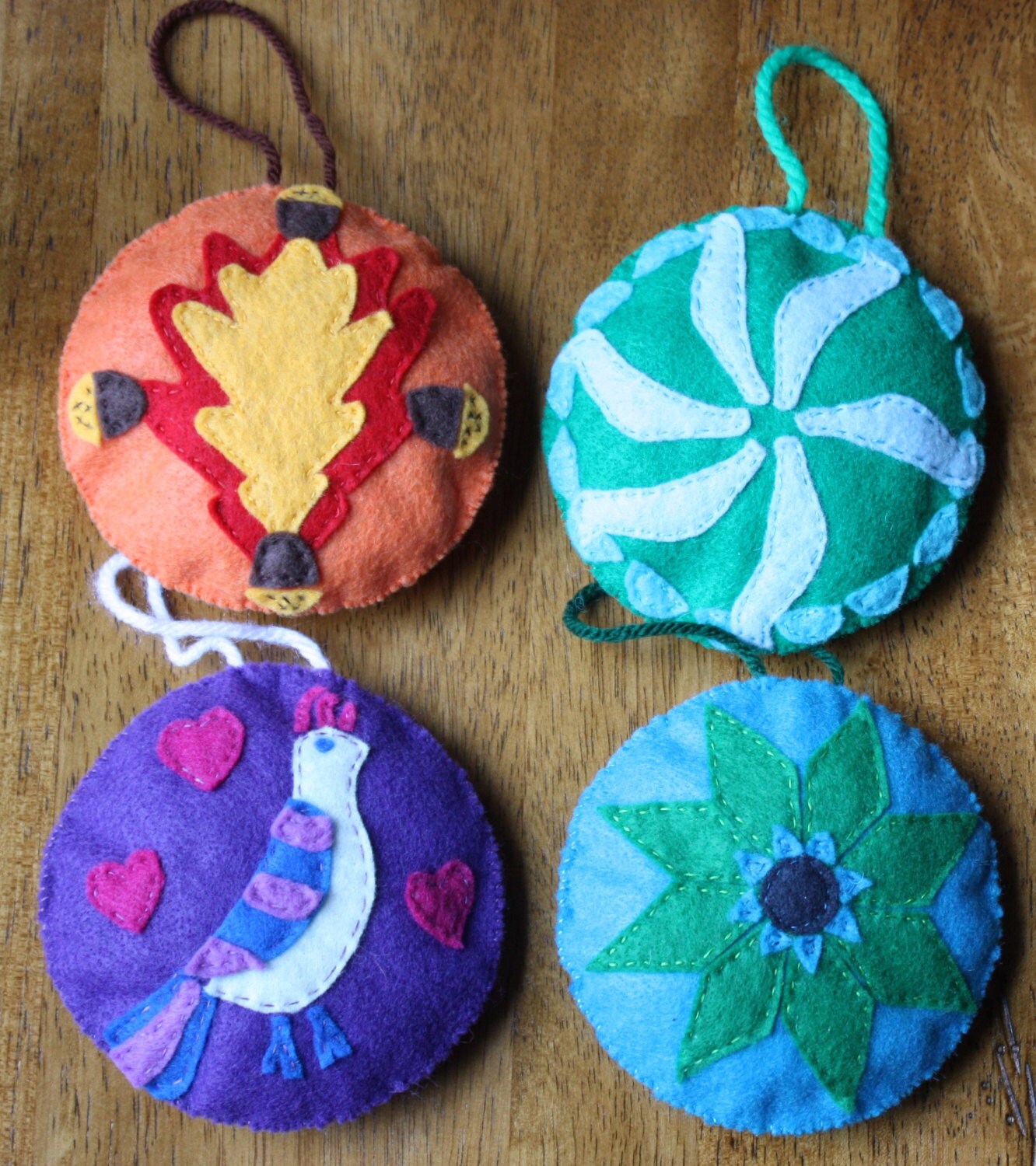 Hand Sewn Felt Christmas Ornaments Pennsylvania Dutch Etsy