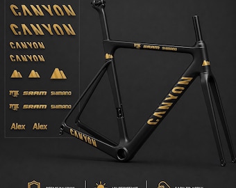 Minimal Frame Decal Compatible with Canyon Bikes | Waterproof Premium Vinyl | Custom Bike Frame Stickers | Matte Black Bicycle Decal