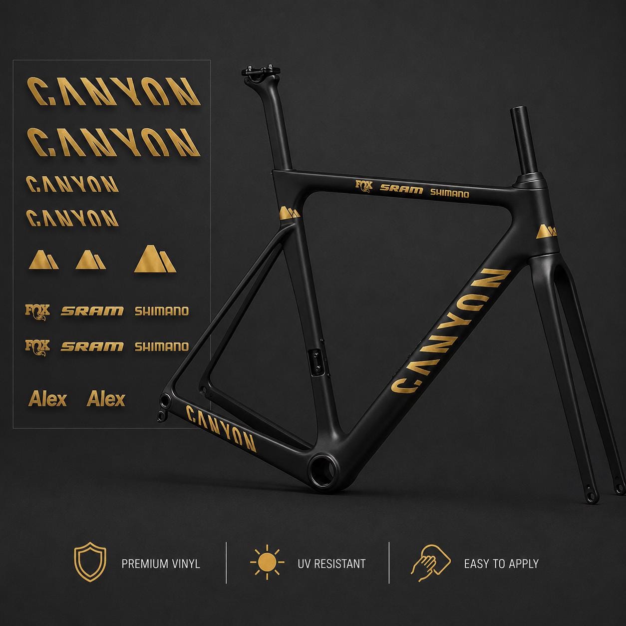 Minimal Frame Decal Compatible with Canyon Bikes Waterproof Premium…