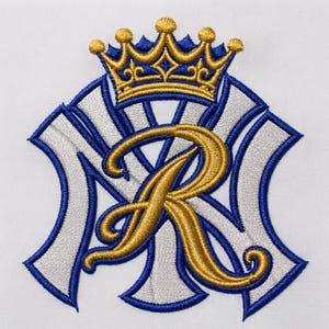 Royal Crown NY Monogram Embroidery Design, Vintage Sports Letter File PES DST