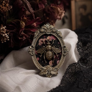 Conjunto de marcos de decoración gótica para Halloween, chapados en oro, con diseño de abeja y serpiente en relieve, curiosidades góticas de metal, decoración de pared barroca.