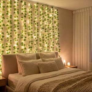 TikTok Aesthetic Room Decor | Ivy Fairy Lights LED Garland | Bedroom & Dorm Wall Decor | Cozy Warm Lighting | Vine String Lights