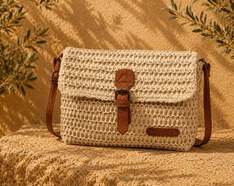 Luxuriöse Stroh-Umhängetasche für Damen, elegante gewebte Schultertasche, schicke Sommerurlaubstasche, Boho-Strandtasche, stilvolle handgefertigte Tasche