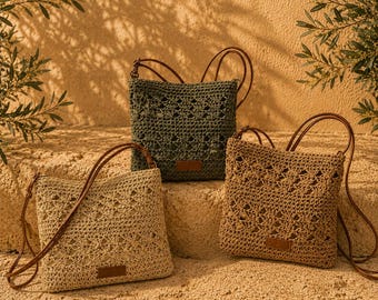 Gewebte Strohtasche: Strandtasche im Vintage-Stil