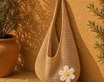 Boho-Tragetasche aus gewebtem Korbgeflecht, handgefertigte Strandtasche für Damen, lässige Handtasche, natürlicher und sommerlicher Stil, handgefertigte Tragetasche