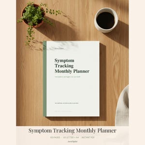 Symptom-Tracker zum Ausdrucken | Monatliches Tagebuch für chronische Erkrankungen (PDF) | Schmerzen, Müdigkeit, Auslöser + Medikamenten-Tracker | Vorbereitung auf Arztbesuche (undatiert)