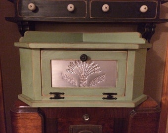 Bread Box Corner Large With Shelf Free Shipping Shabby Etsy