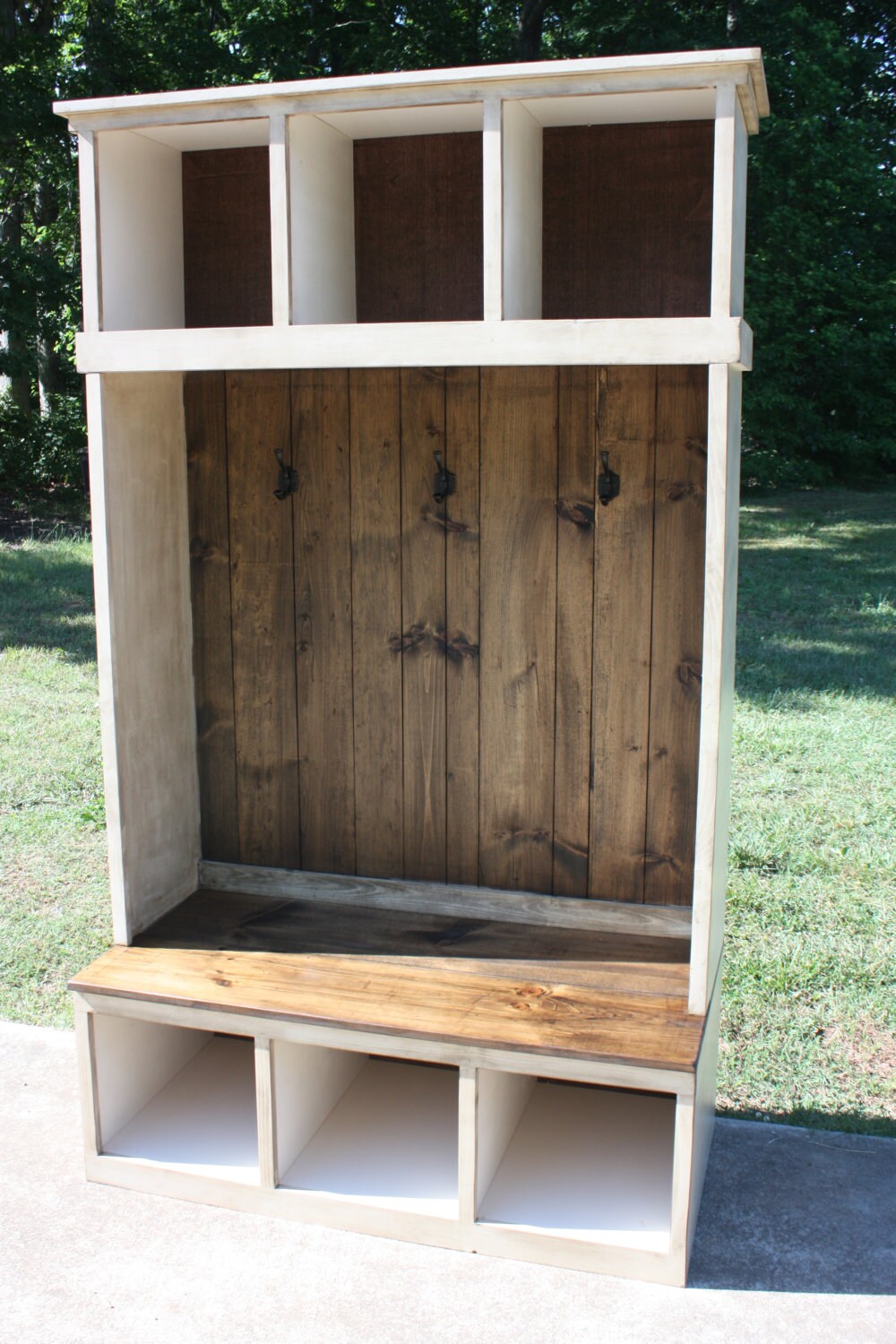 Hall Tree Locker Foyer FREE SHIPPING Country Rustic Etsy