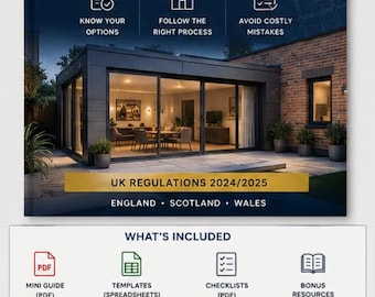 住宅増築計画キット｜英国リフォームガイド、チェックリスト、プロジェクトトラッカー｜イングランド建築許可デジタルダウンロード