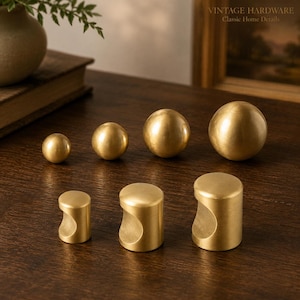 Pomelli per mobili in ottone vintage, maniglie per cassetti dorate, accessori rotondi per mobili, maniglie per mobili da cucina, pomelli per cassettiere, decorazioni per la casa in stile antico.