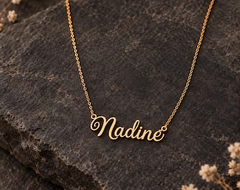 Personalisierte Namenskette Gold, Kette mit Wunschname, Individuelle Halskette, Geschenk für Freundin, Mama oder Frau,Halloween Kette