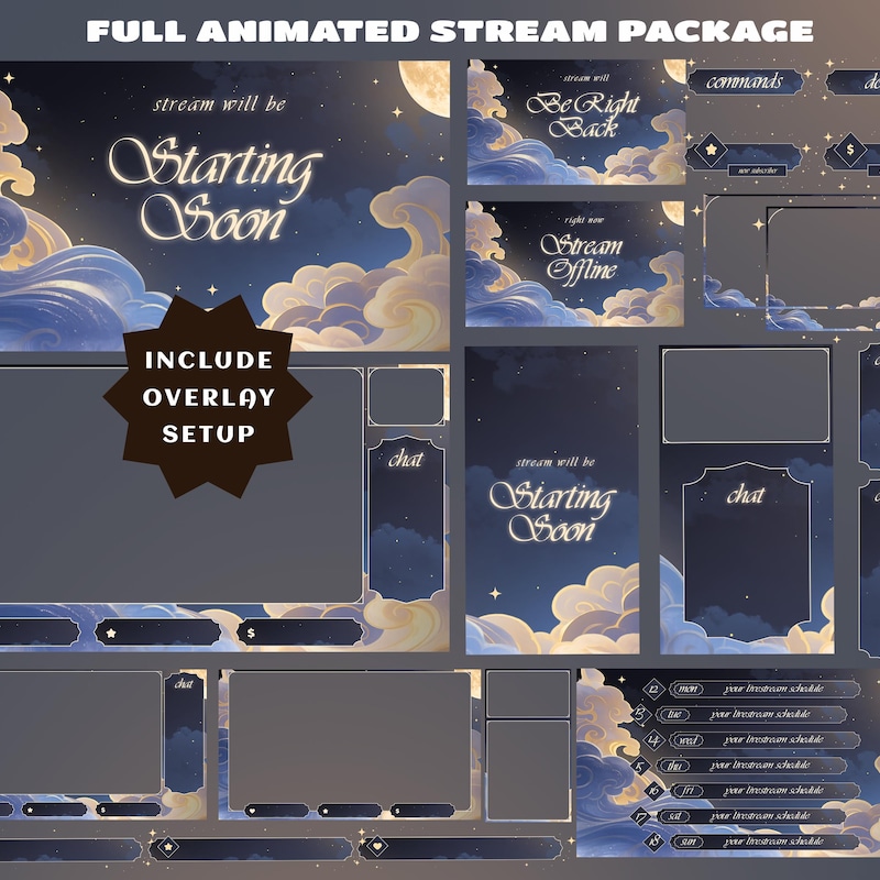 Gold Blue Panels Twitch - Etsy