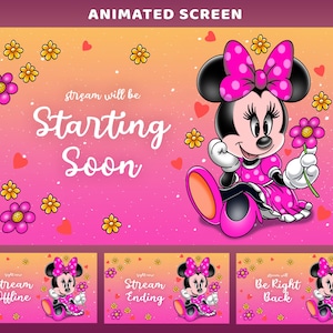 Blossom Love Day Full Animated Stream Screen Package Twitch Overlay, OBS Setup Ready, Smidig Solnedgångsgradient, Bokeh-effekter, Magiskt Skimmer