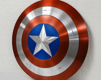 Escudo del Capitán América, réplica de escudo de 24 pulgadas, accesorio de acero de los Vengadores, escudo de cosplay de tamaño real.