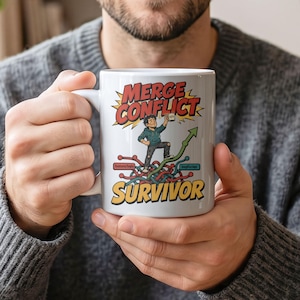 Retro Comic Coder Mug Code Review Gift Programming Humor Cup Tech Bro Present Web Developer Birthday Software Engineer Coffee