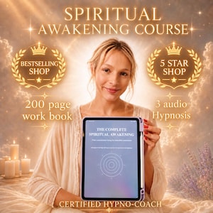 Spiritual Awakening Course, 200-Page Shadow Work & Self Discovery Course + 3 Detailed Hypnosis Audios