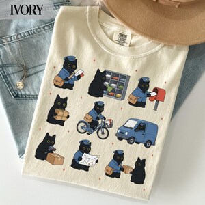 Mailman Cat Comfort Colors® T-Shirt, Post Office Worker Postman Kitty Sweatshirt
