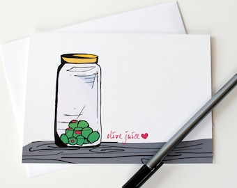 DO DRUKU kartka rocznicowa „Kocham Cię” z sokiem z oliwek, kartka walentynkowa z żartem kulinarnym, zabawna kartka do pobrania „Kocham Cię”, zabawna kartka ślubna z wyrazami miłości