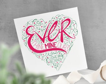 DO DRUKU Romantyczna kartka walentynkowa z cytatem, kartka dla panny młodej lub pana młodego, natychmiastowa do pobrania kartka miłosna, do pobrania kartka z życzeniami rocznicowymi