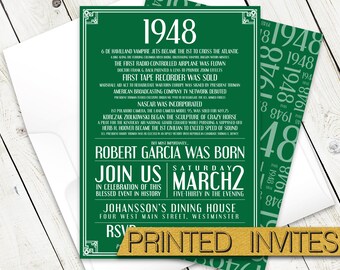70th birthday invite etsy