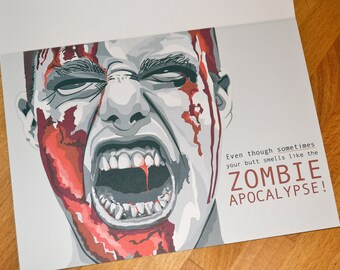 DO DRUKU Karta Zombie Love, Karta Zombie Apocalypse Valentine, Zabawna pierdnięcie Natychmiastowa karta do pobrania na rocznicę, Humorystyczna karta z pozdrowieniami romantycznymi