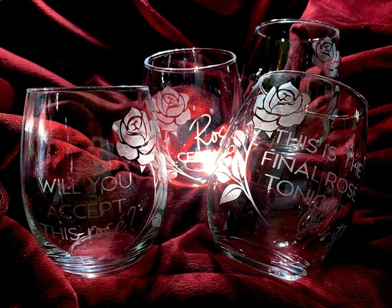 Will You Accept This Rose Etched Bachelor Nation Stemless Wine Glass,  Bachelorette Ros Glass, Bachelor Themed Gift, Girls Night Wine Glass - Etsy