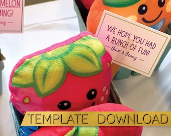 SZABLON SŁÓW Tutti Frutti Birthday Party Favor Pun Tags, Fruit Bday Party Favors, Two-tti Frutti Party Thank Yous, Fruit Pun Thank You Tags