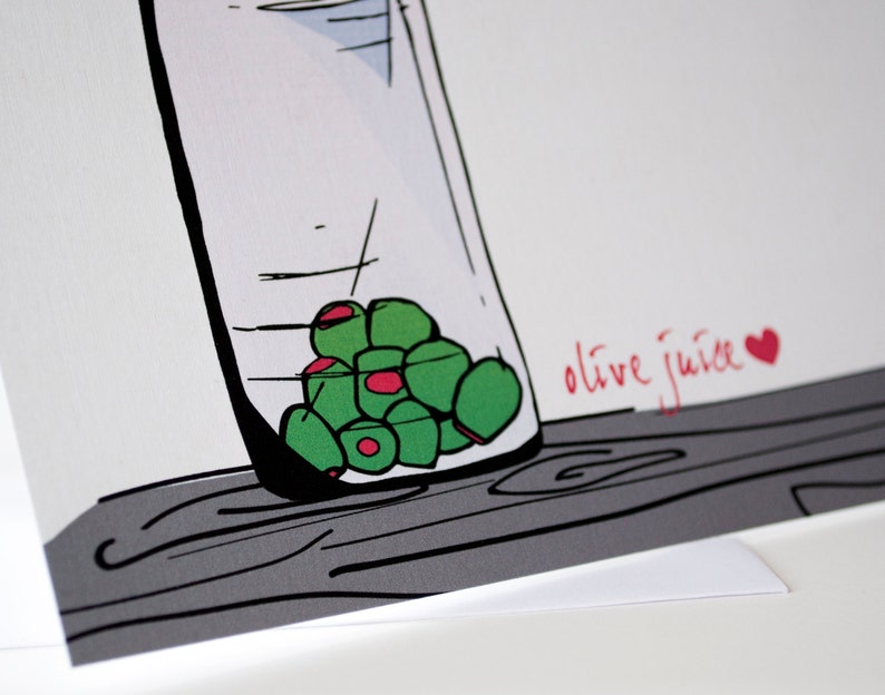 Olive Juice I Love You Anniversary Card Food Pun Valentines Etsy