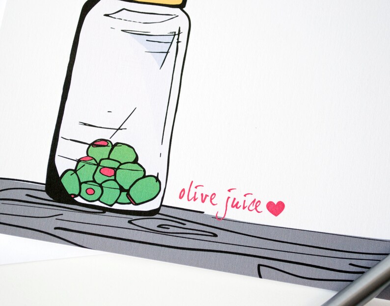 Olive Juice I Love You Anniversary Card Food Pun Valentines Etsy