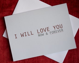 I Love You Now & Forever Card, Zombie Love Card, Zombie Apocalypse Valentine Card, Funny Fart Anniversary Card, Geek Card, Just Because Card