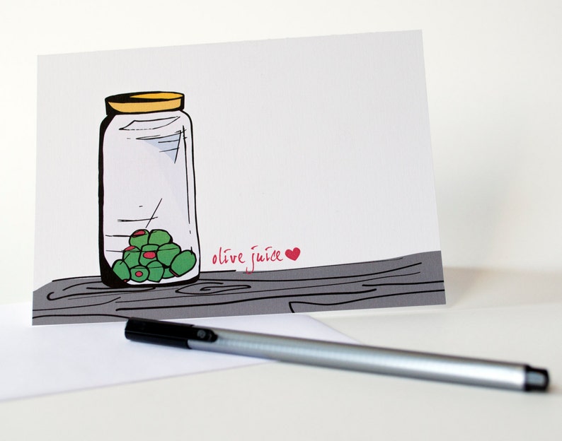 Olive Juice I Love You Anniversary Card Food Pun Valentines Etsy