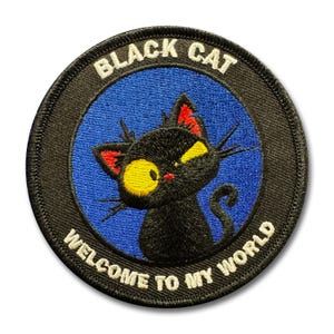 Ecusson "Black Cat - Welcome to my world" brodé 85 mm
