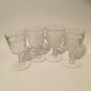 Set of 4 1890s Bryce Brothers Derby &quot;Pleat and Panel&quot; Wine/Water Goblets