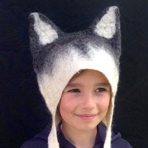 Hand Felted Wolf Hat image 1