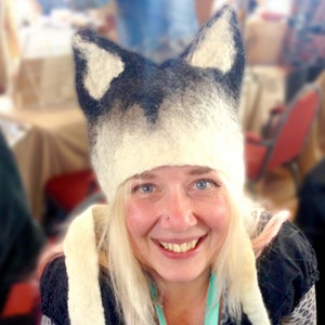 Hand Felted Wolf Hat image 3