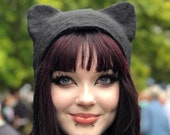 Black Cat Hat : Hand Made Wool Felted Feline Costume