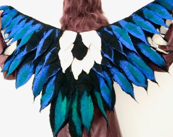 Magpie Felted Winged Cape