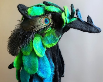 Green Dragon Peacock Hat