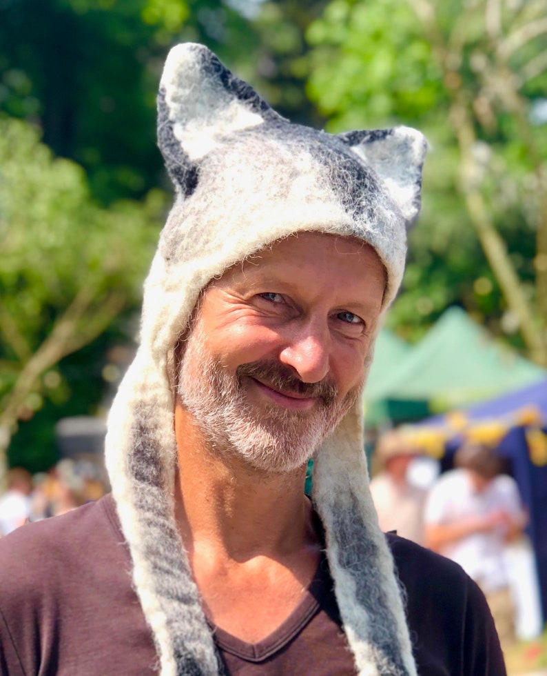 Felted Wolf Costume Sauna Hat image 4